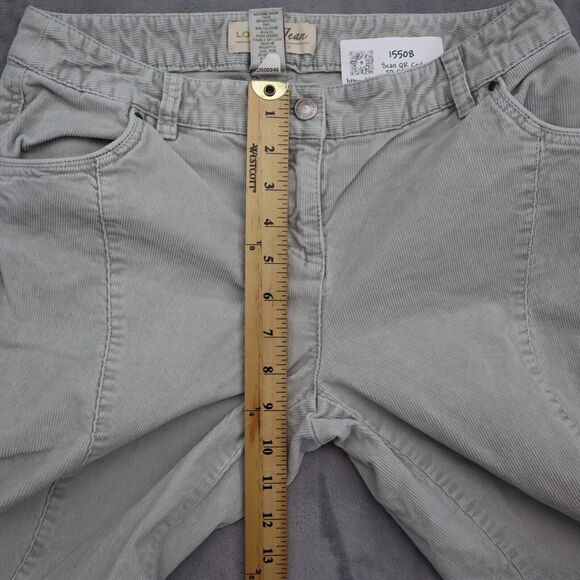 London Pants Womens 6 Gray Chino Bootcut Stretch Corduroy Flat Front Button Zip - Picture 5 of 16